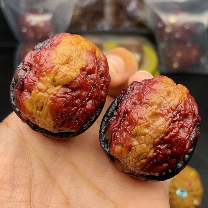 【闪购商品】把件文玩核桃40尺荷叶金蟾