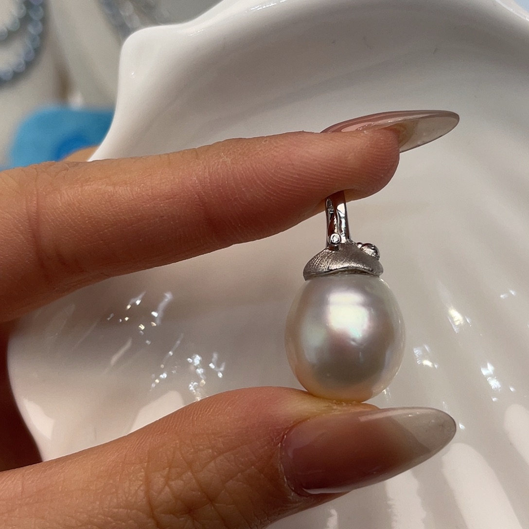 海水珍珠吊坠(不含链)银S925镶嵌