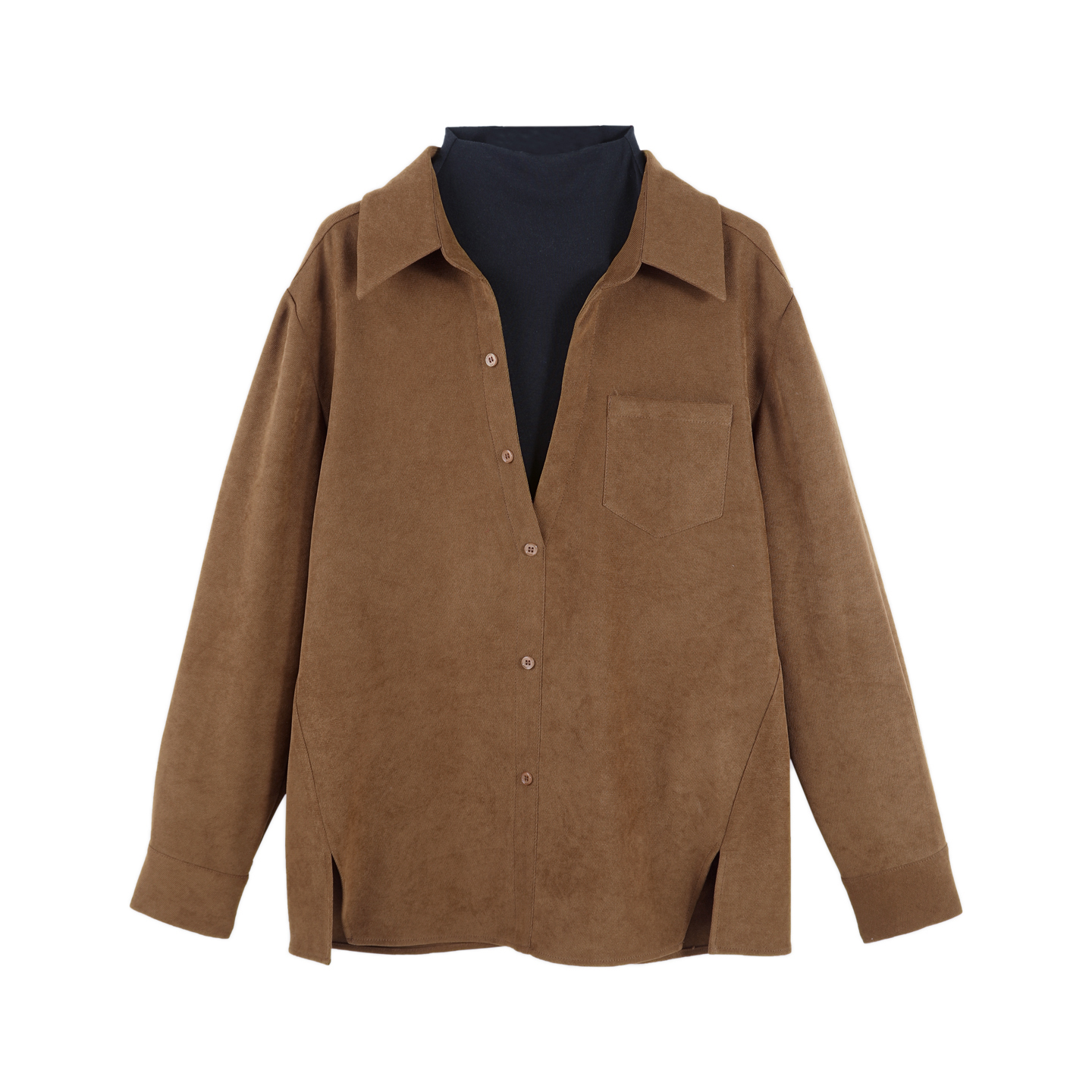 简约复古风撞色假两件条纹百搭气质衬衫长袖HBZW800132