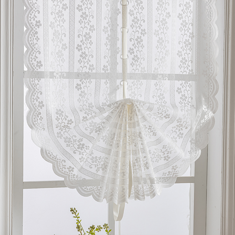 隔断帘飘窗网纱扇形提拉帘魔术贴客厅窗帘厨房纱帘罗马帘阳台门帘