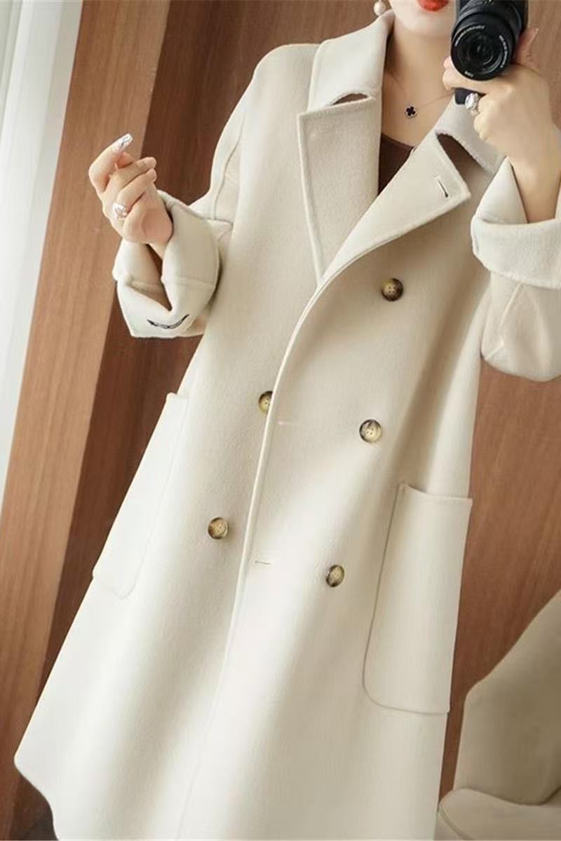 Z301--Z400秋冬女毛呢外套大衣中长款【默认微瑕】