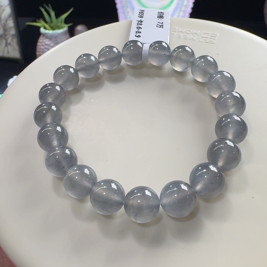 未镶嵌手链翡翠黑钢单圈8.6-8.9mm