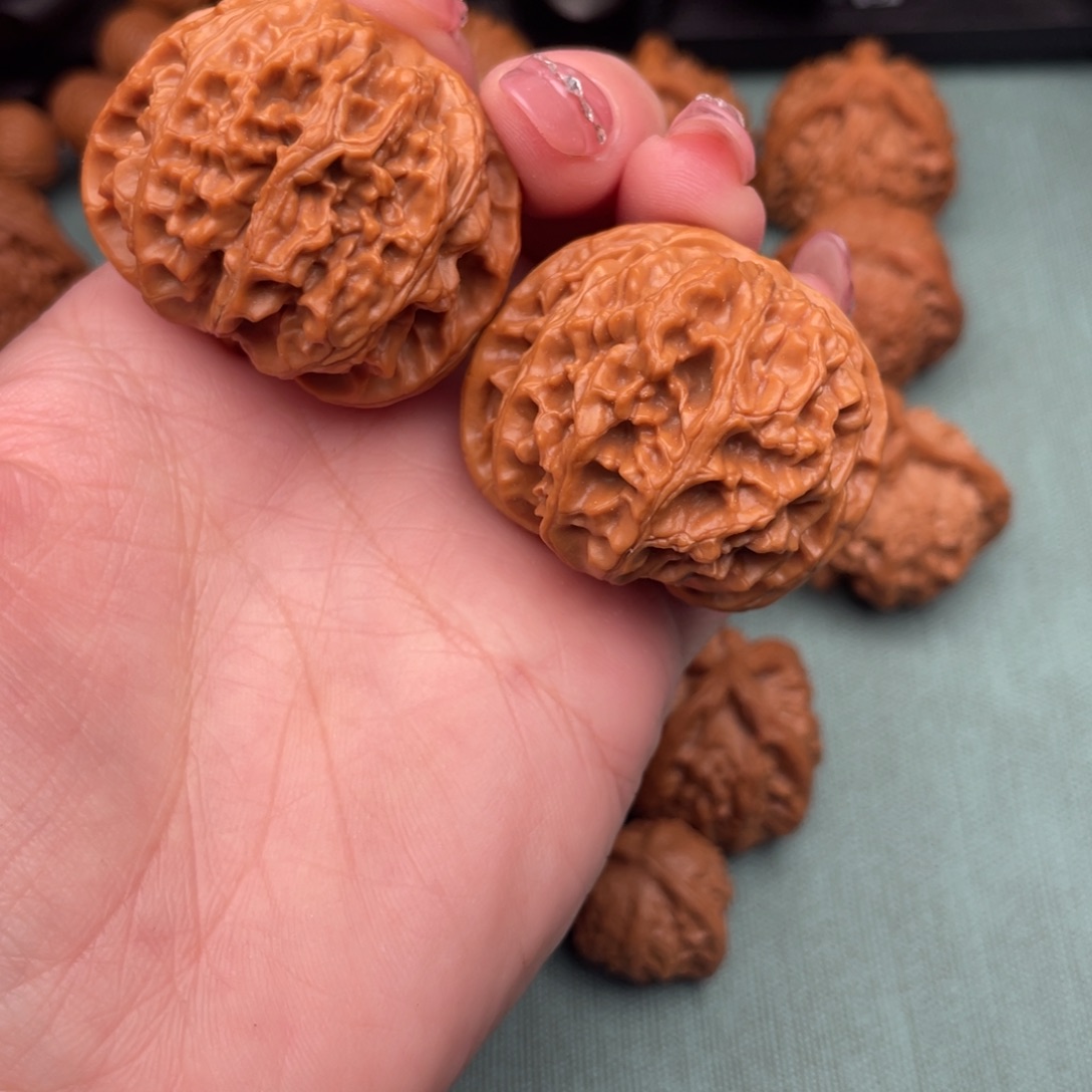 来***饭把件文玩核桃苹果园40