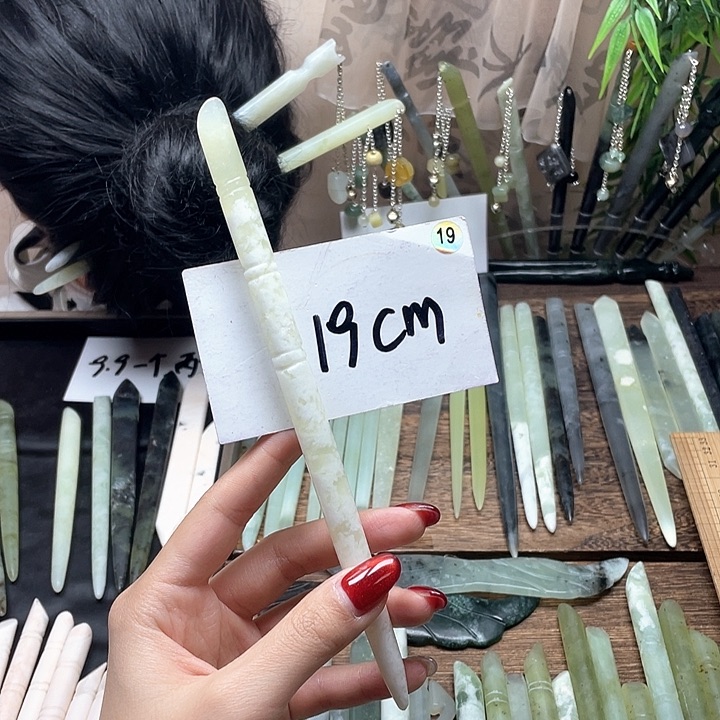 蛇纹石玉发饰合金