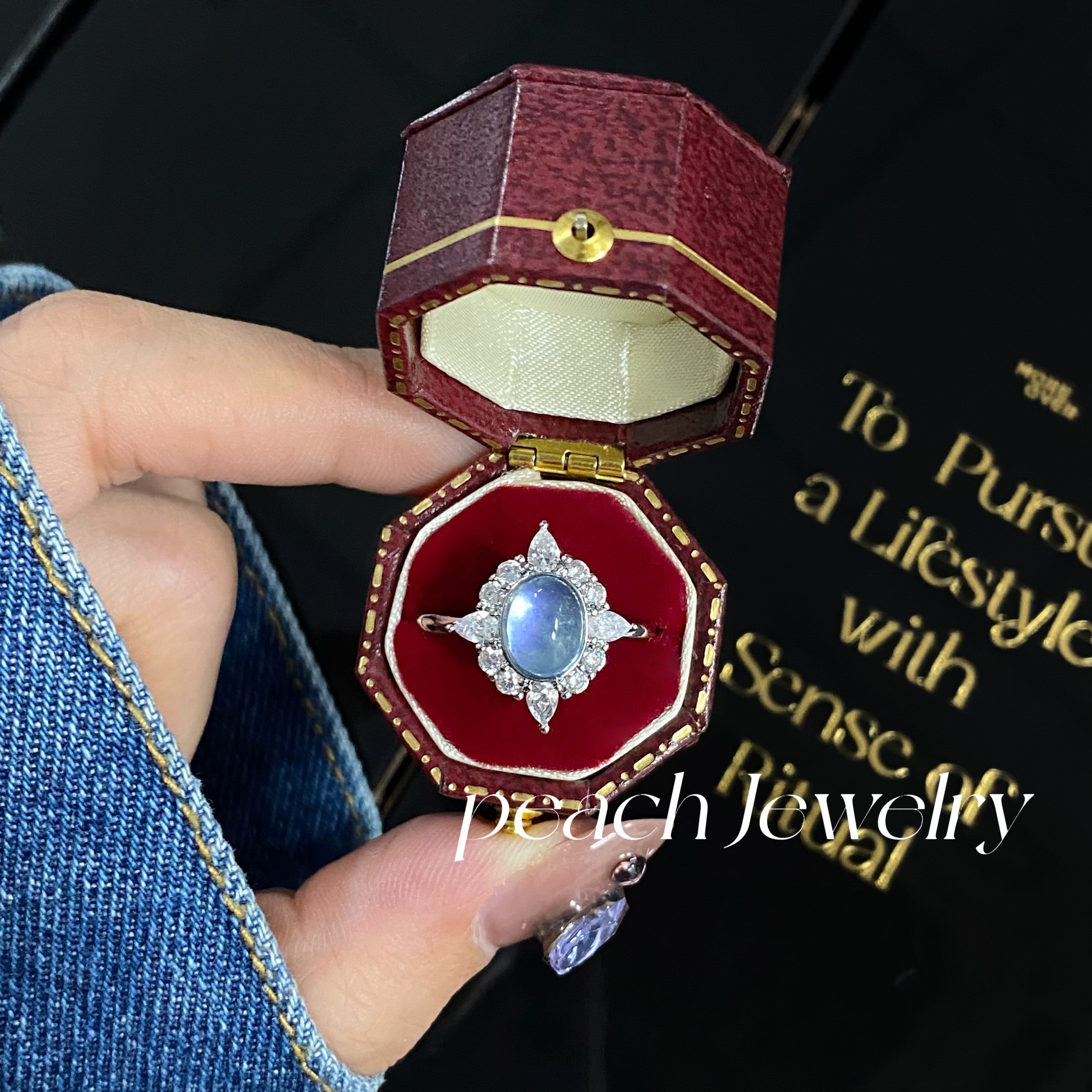 海蓝宝宫廷风开口戒指 BH35 多样性发一颜色微差