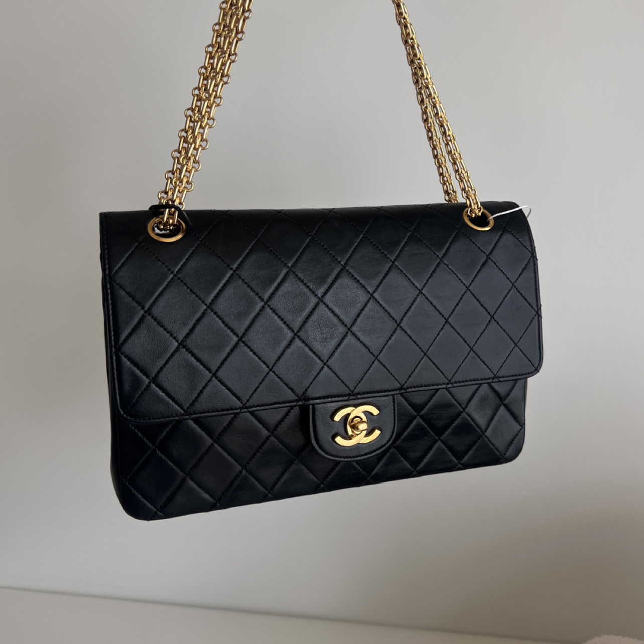 95新 Chanel/香奈儿 定金 黑金羊cf2.55链条单肩斜挎包 5942