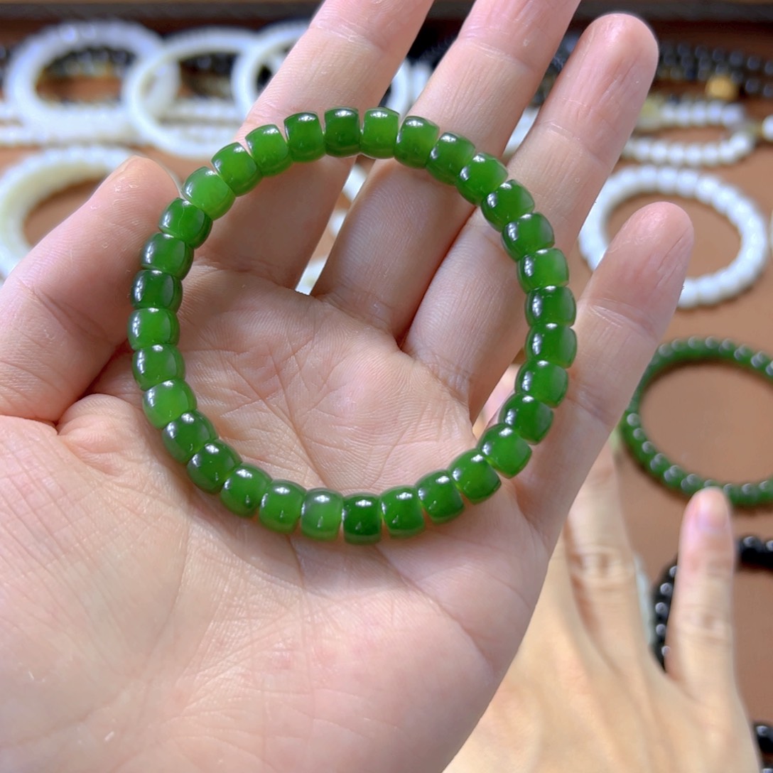 和田玉手串未镶嵌苏*