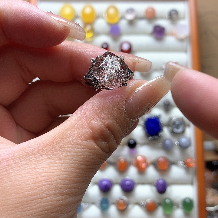 水晶水晶戒指银S925镶嵌s****.