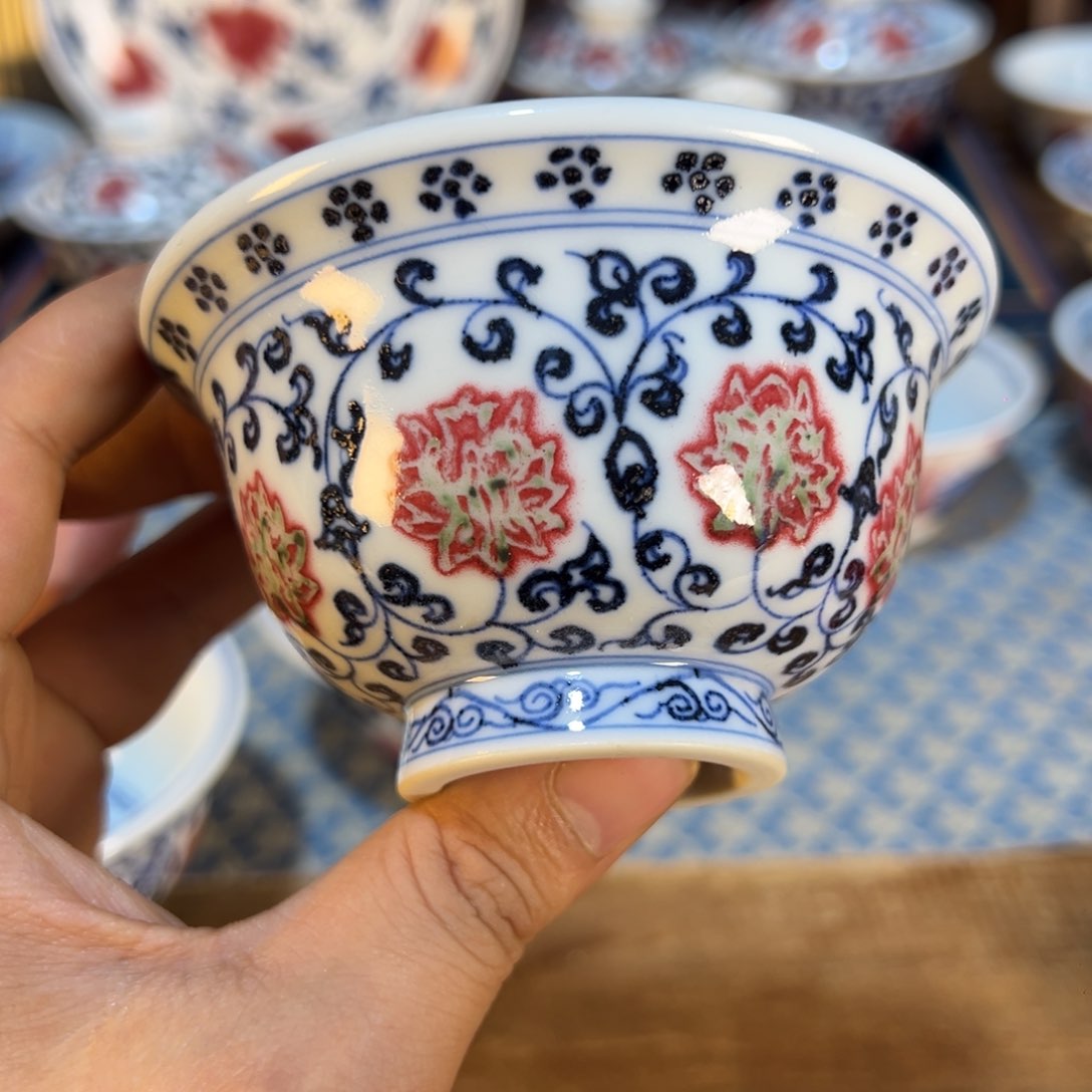 盖碗微瑕景德镇手工手绘