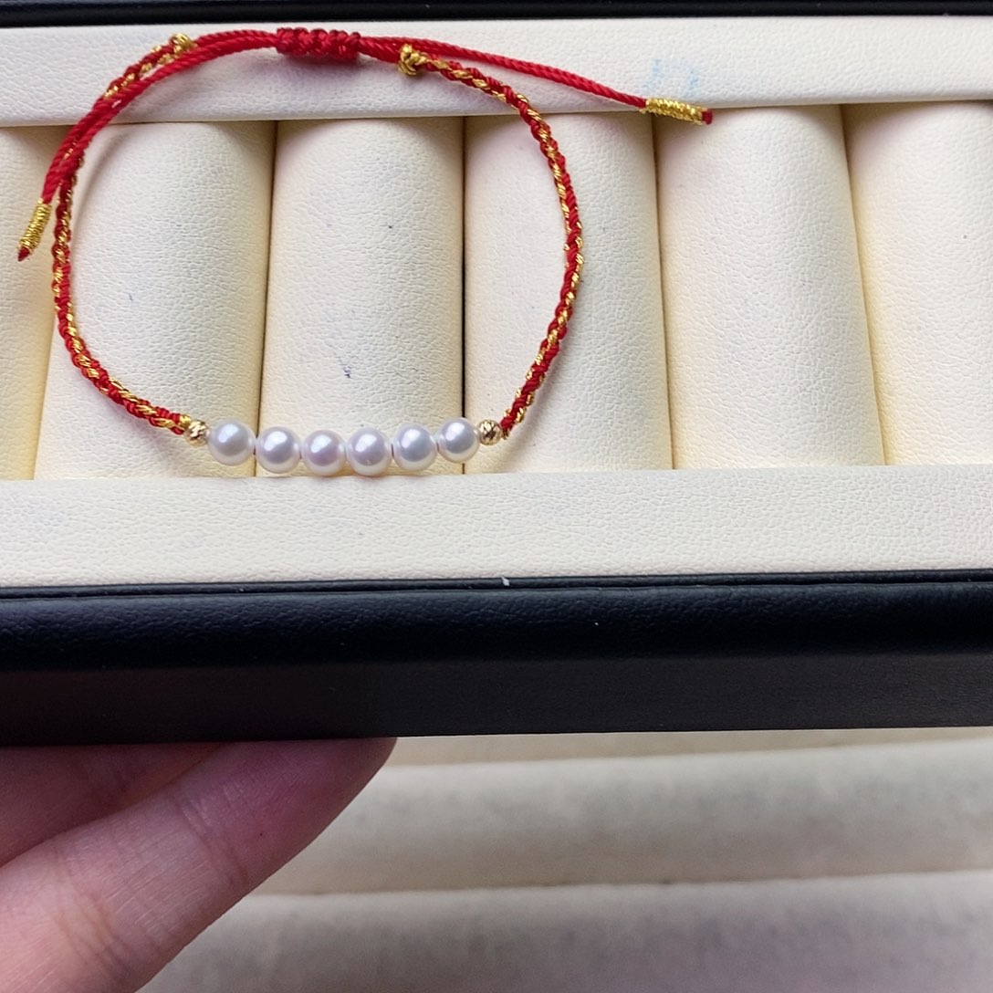 淡水珍珠手绳18K金镶嵌