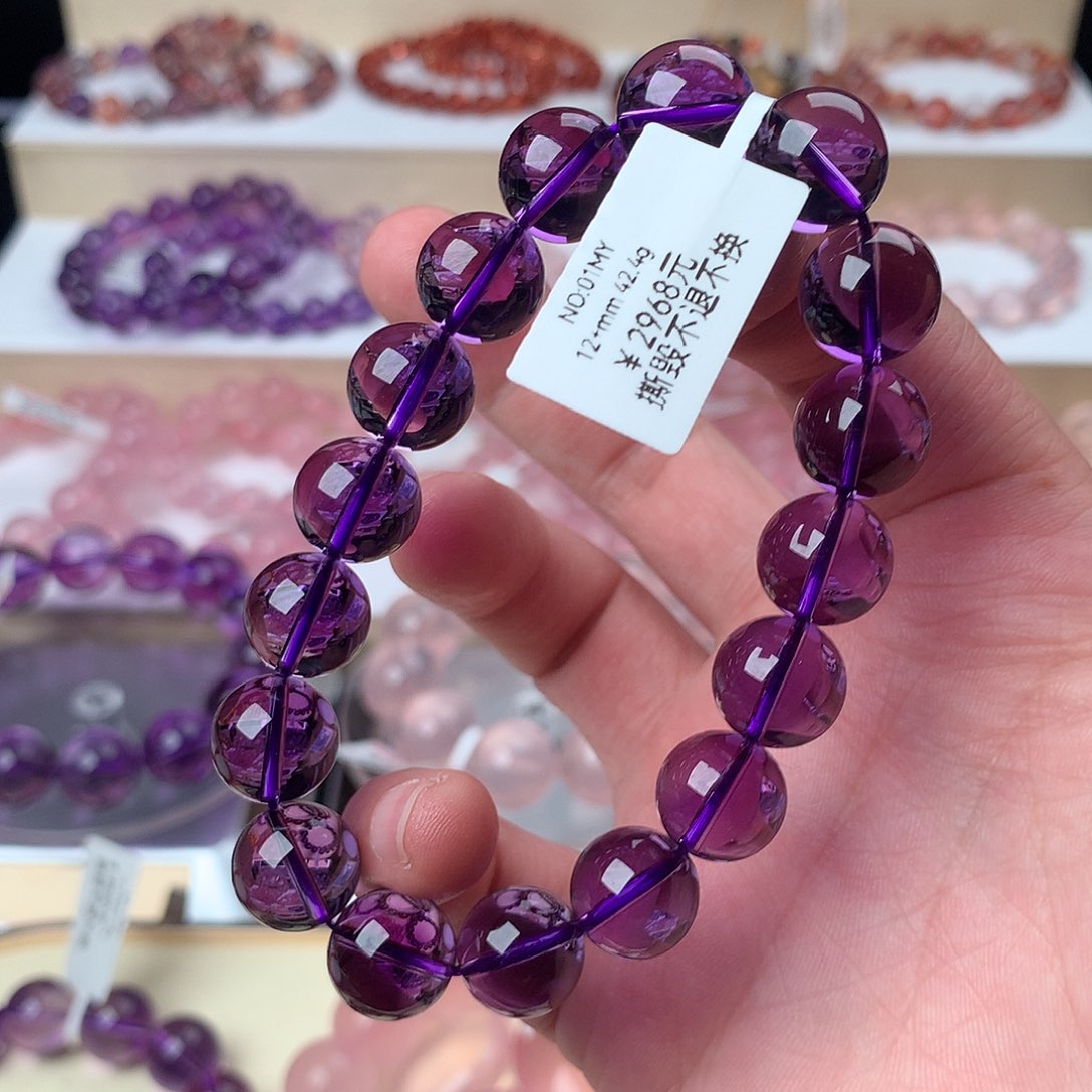 水晶手串未镶嵌无*紫水晶