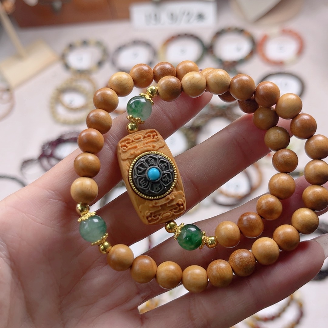 白玉菩提吊坠白玉菩提时来运转