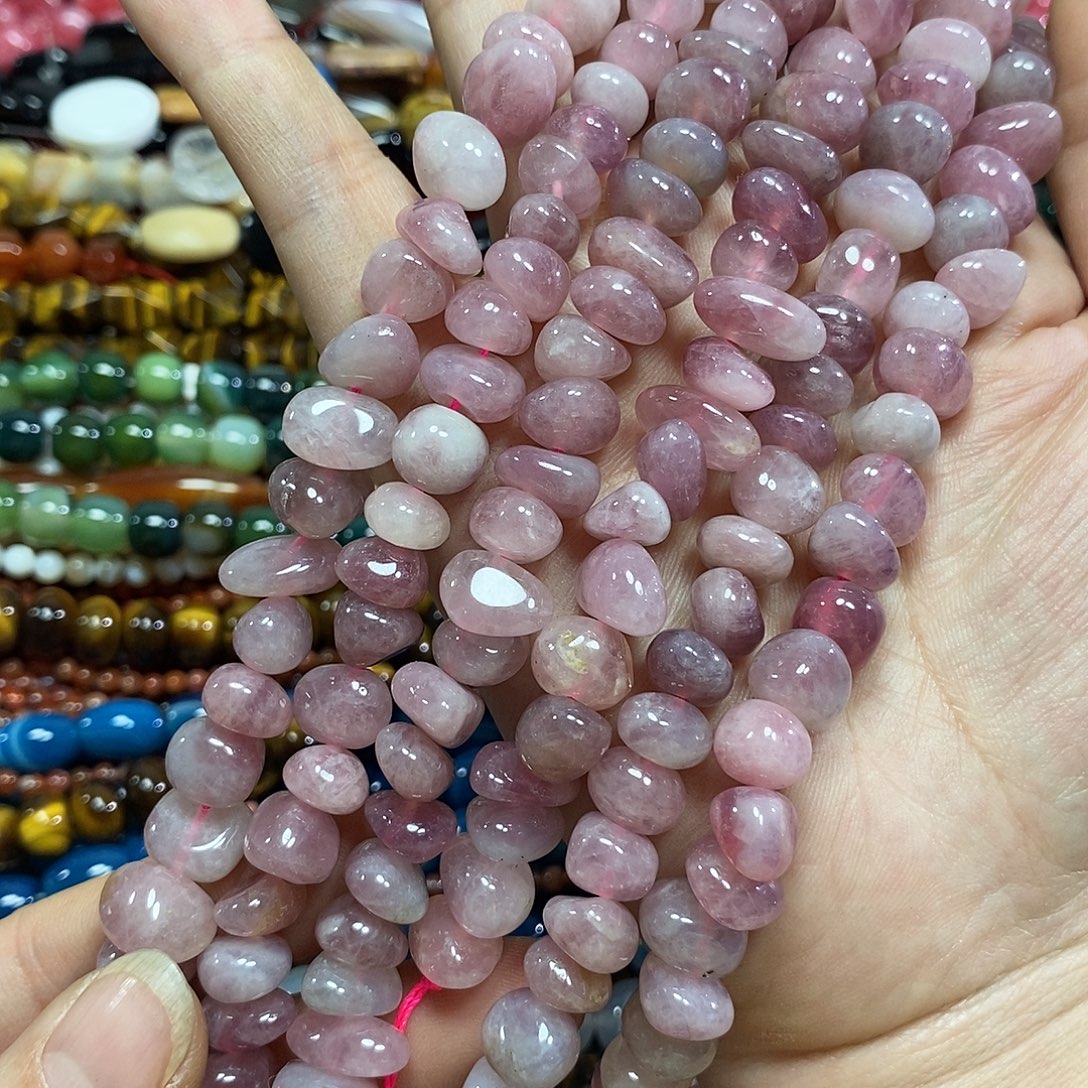 玛瑙/玉髓未镶嵌珠宝半成品紫马粉一条卡10mm