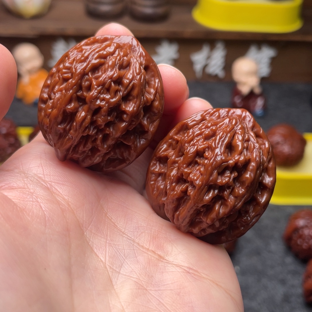 文玩核桃吊坠文玩核桃 手把件 麦穗虎头 36