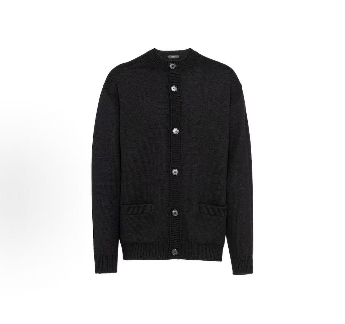 未使用 Prada/普拉达 贴布徽标纽扣羊绒开衫外套