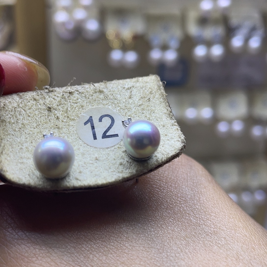 耳饰海水珍珠银S925镶嵌