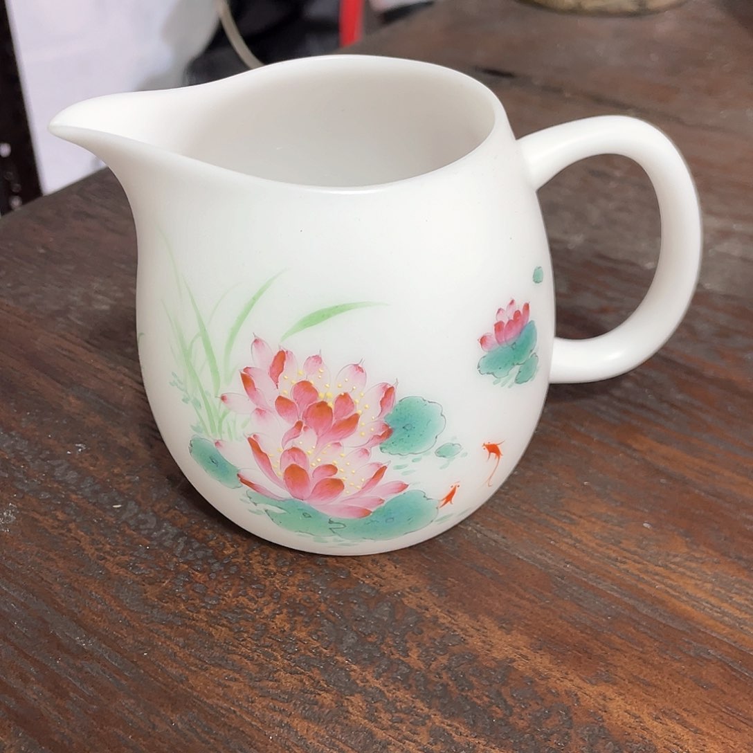 冰种素烧手绘公道杯