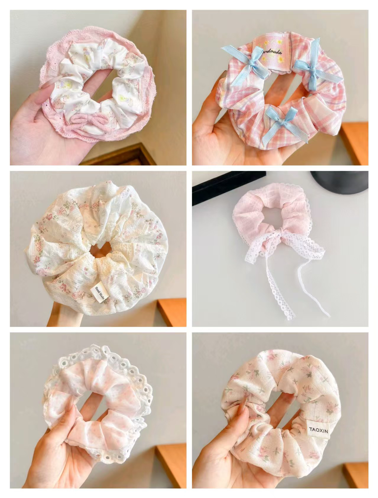 【拆拆乐】大肠发圈 方巾对对碰2025新款韩系甜美气质发圈