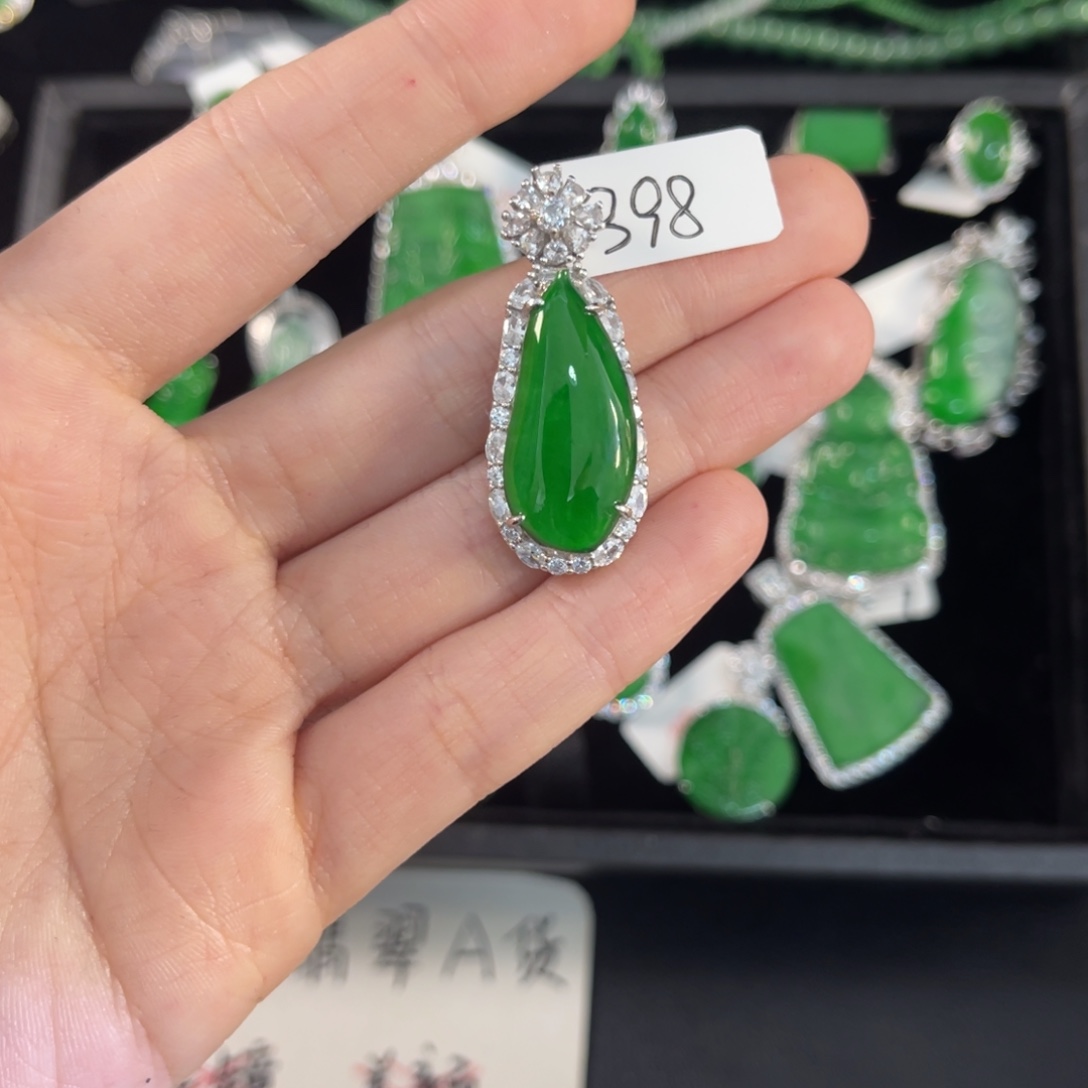 木***林翡翠银S925镶嵌戒指翡翠福瓜