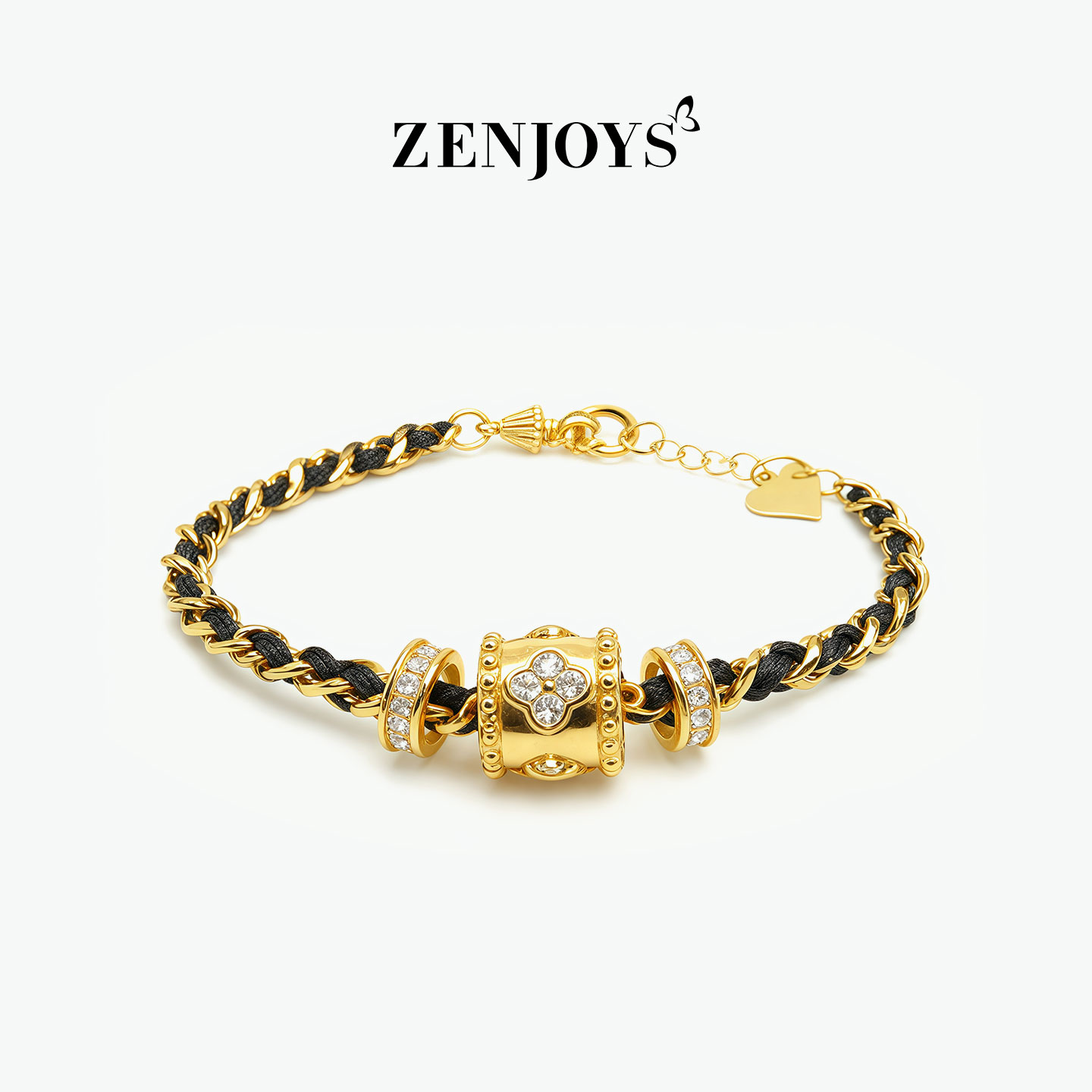 纯铜合成锆石手链 铜镀K金手链妙音轮手链网红手链女生手链高级感