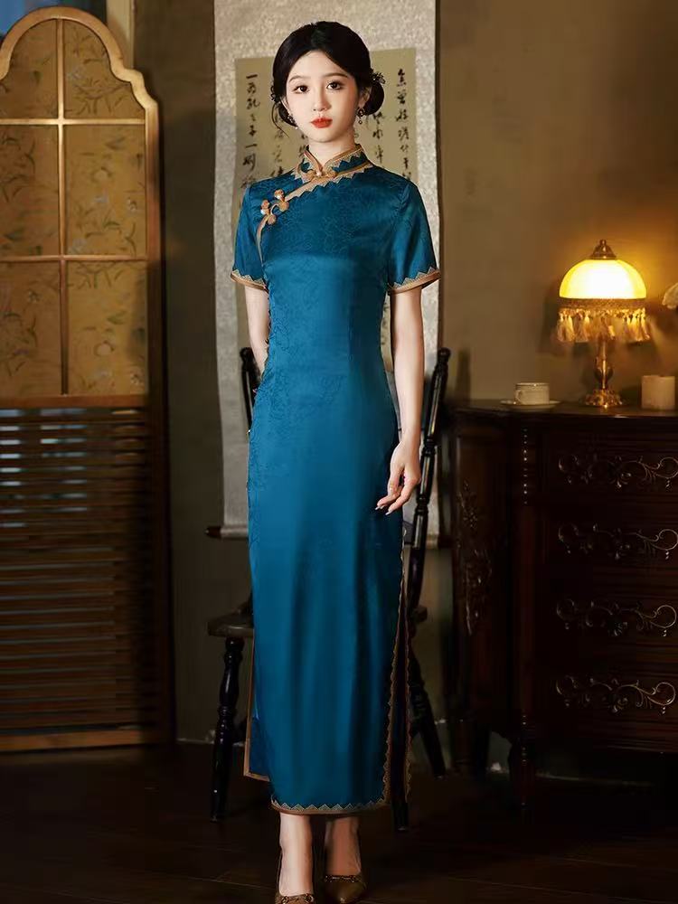 38  高端专柜断码手工旗袍 【双层130】 T-78868