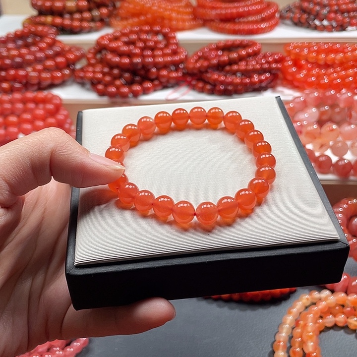 南红玛瑙未镶嵌手链