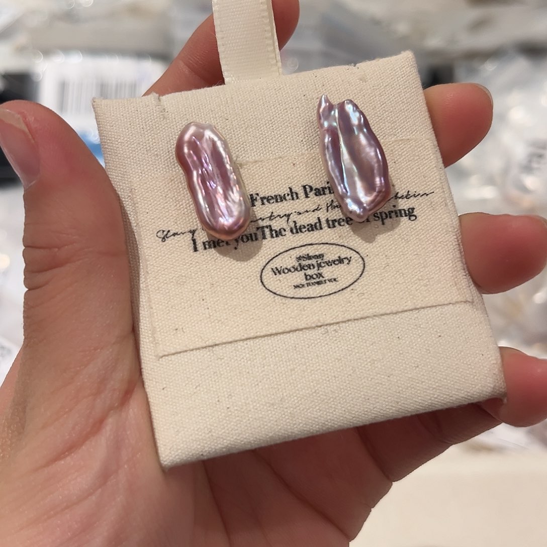 淡水珍珠耳饰银S925镶嵌