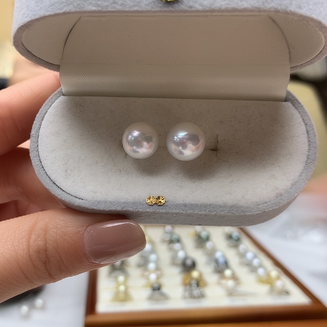 淡水珍珠耳饰银S925镶嵌