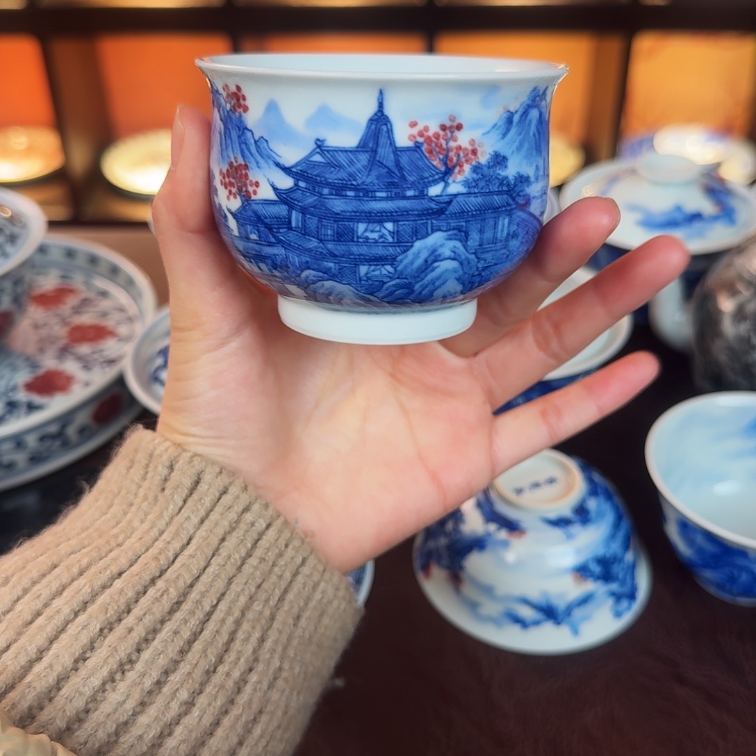 景德镇陶瓷手绘作品微瑕