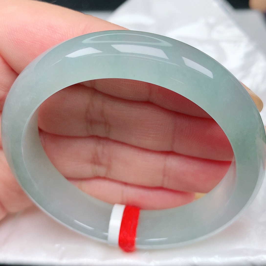 未镶嵌手镯翡翠26冰胶透蓝晴 燕儿强推