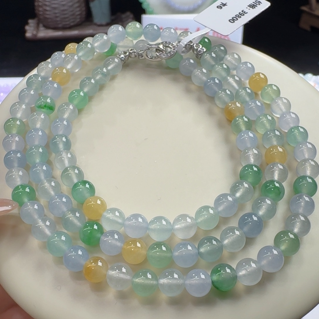 未镶嵌手链翡翠高冰果冻马卡龙卡6清爽百搭