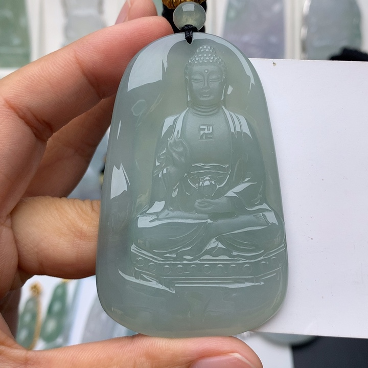 翡翠未镶嵌颈饰阿弥陀佛
