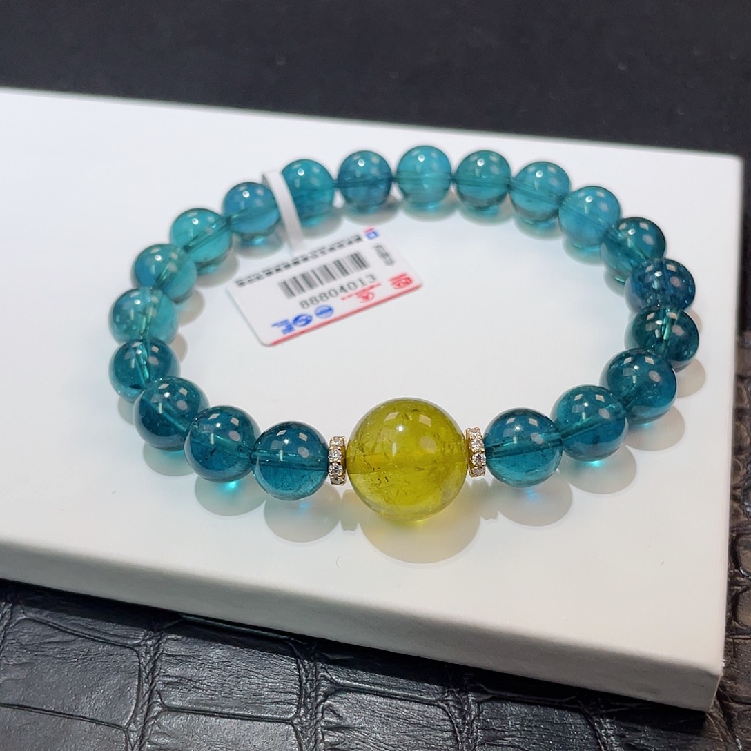 碧玺手链18K金镶嵌 珠宝级