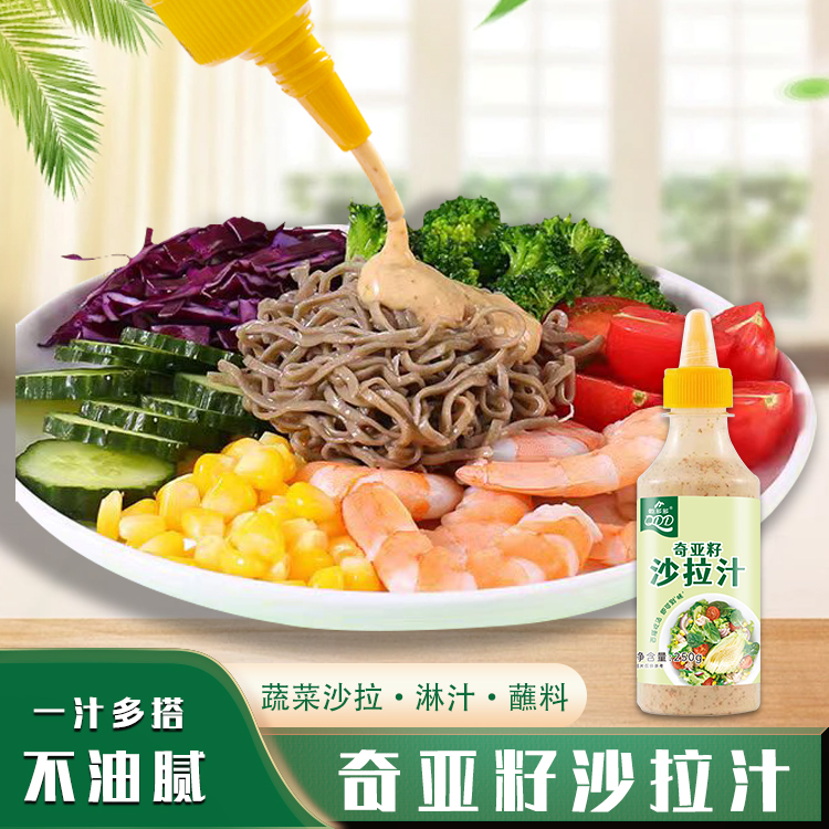【0蔗糖添加】轻食蔬菜沙拉酱水果焙煎芝麻酱奇亚籽沙拉汁 大克重