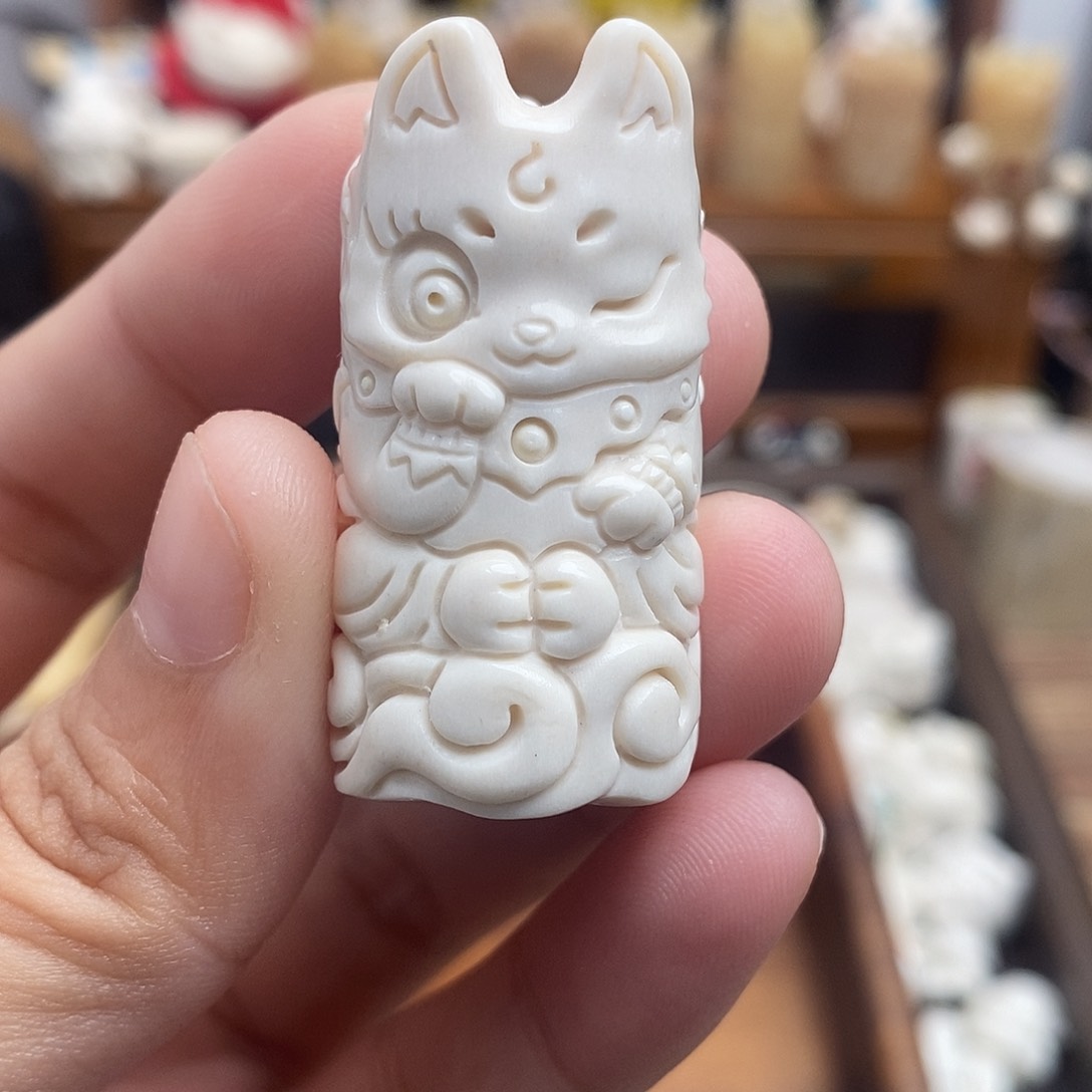 鹿骨把件c10九尾鹿角骨笛