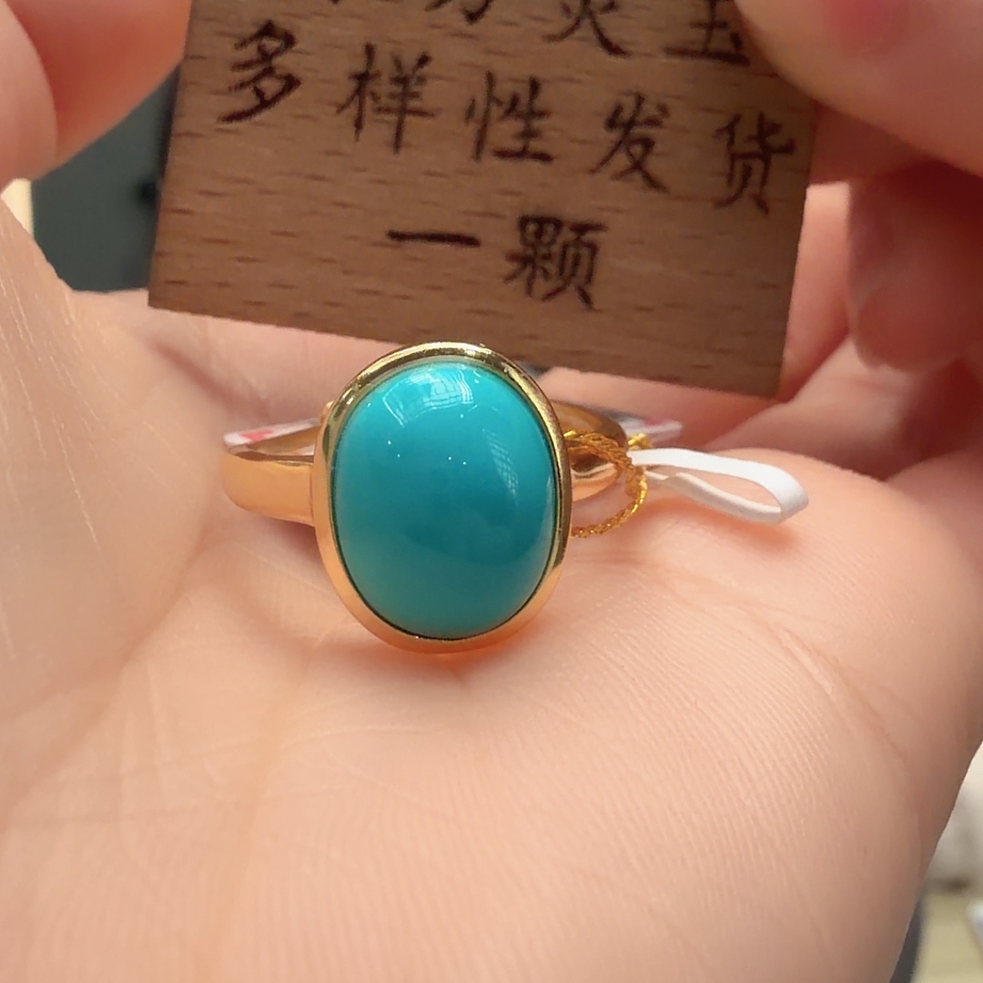 绿松石银S925镶嵌戒指
