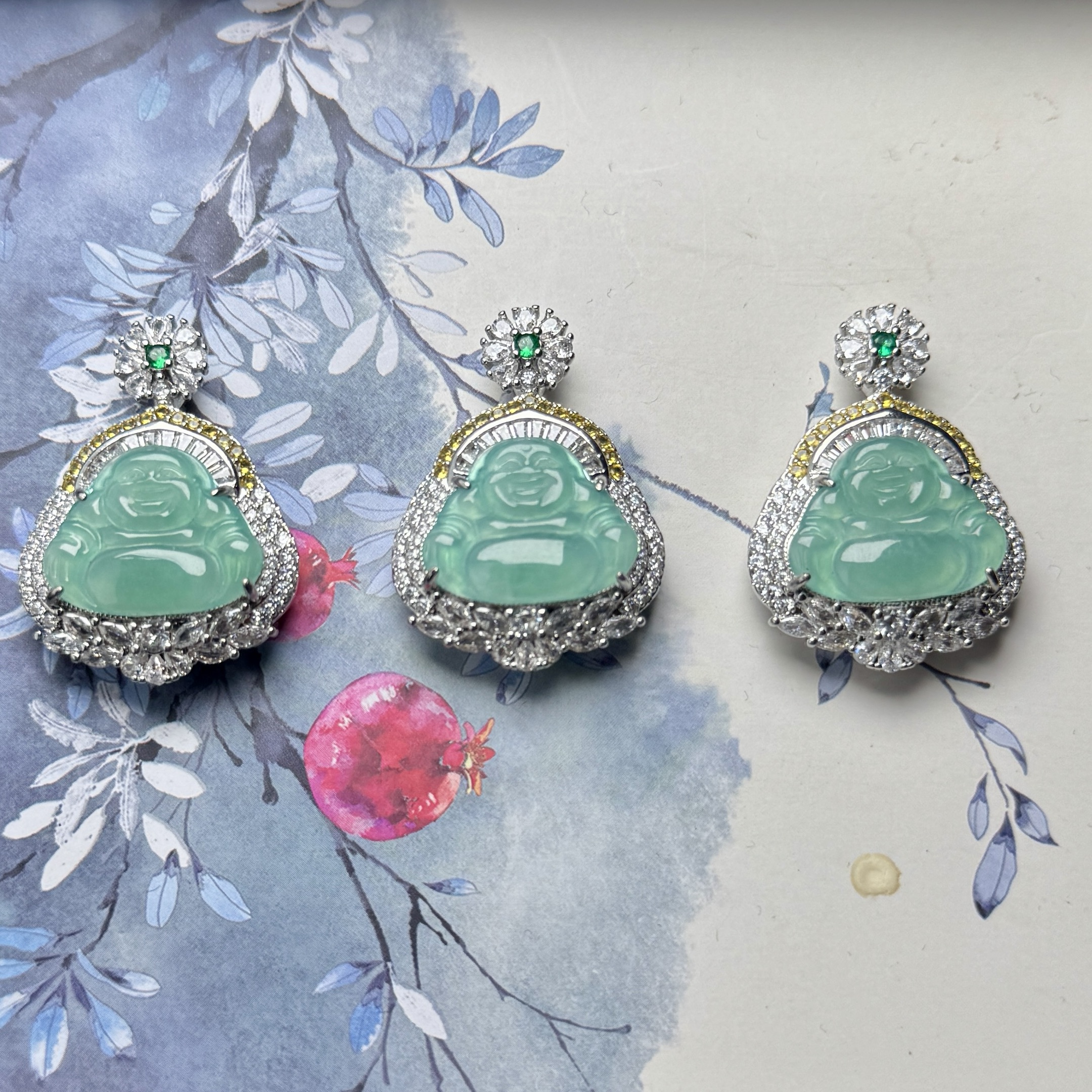 天然A货翡翠佛公配绳（多样性发货一个）-#9827