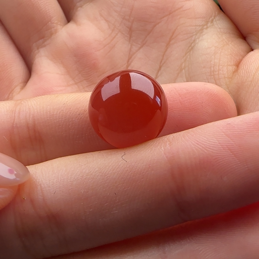 南红玛瑙未镶嵌圆珠14.2有马牙