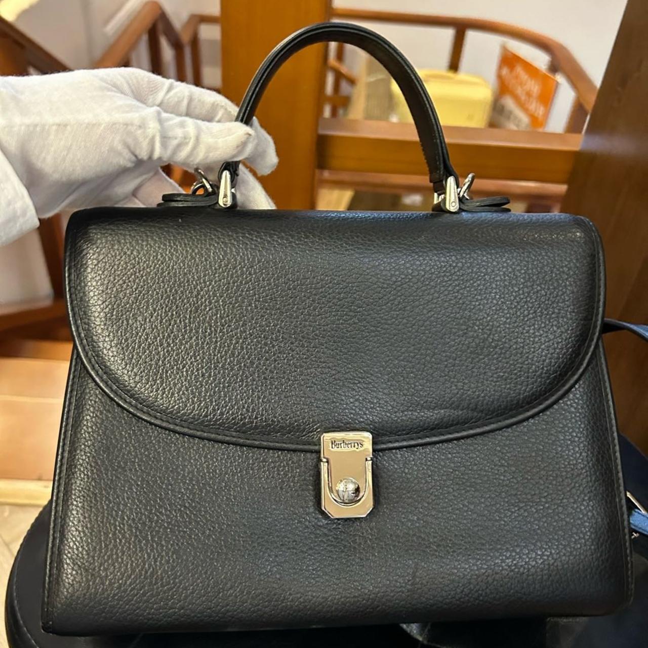 95新 BURBERRY/博柏利 大吉中古/Burbeery黑银公文手提斜挎包