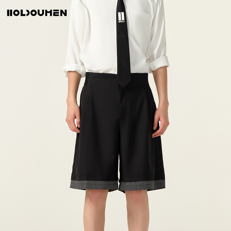 Holdoumen25夏季日常系列橡筋腰头中长短裤