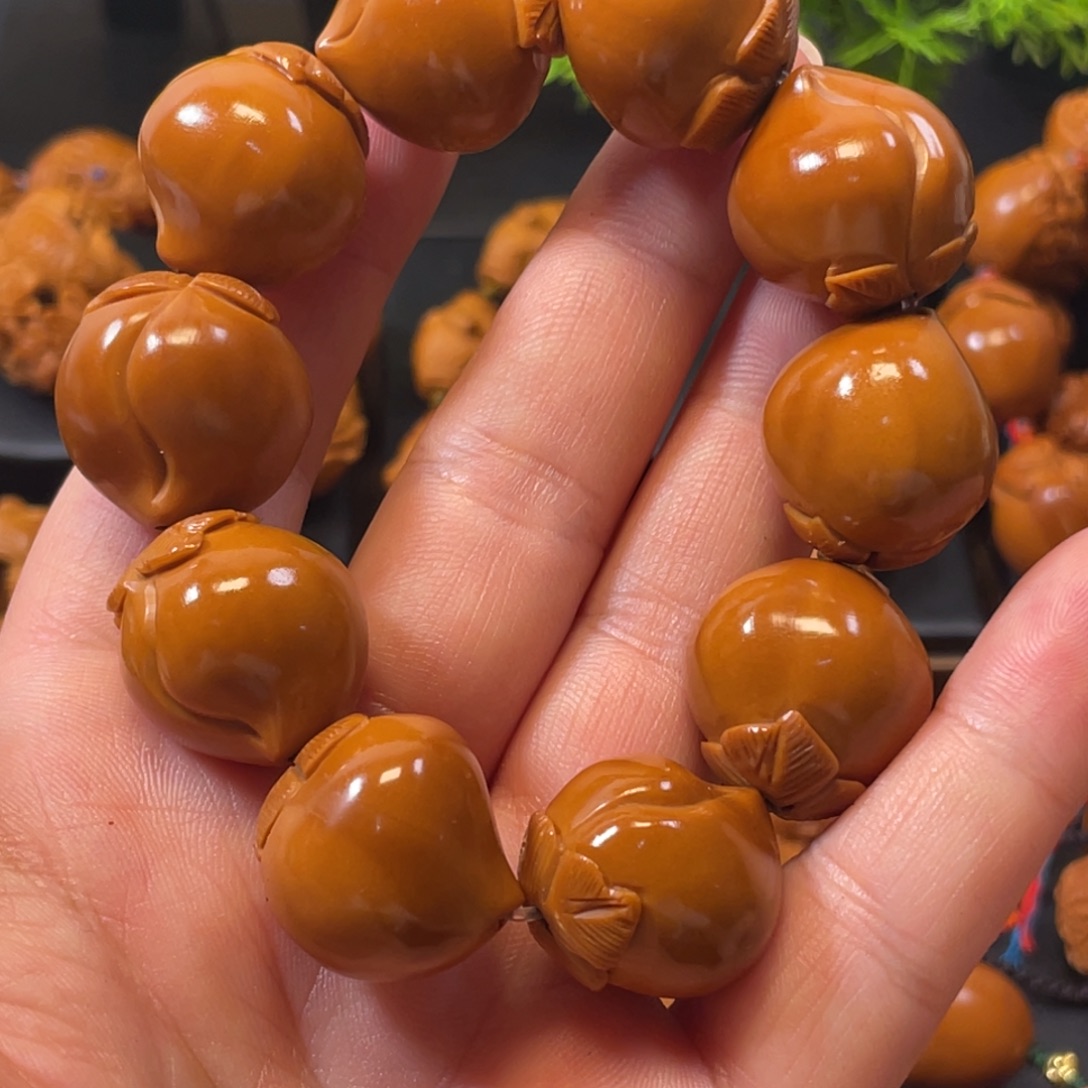 橄榄核手串/手链寿桃手工制作工艺