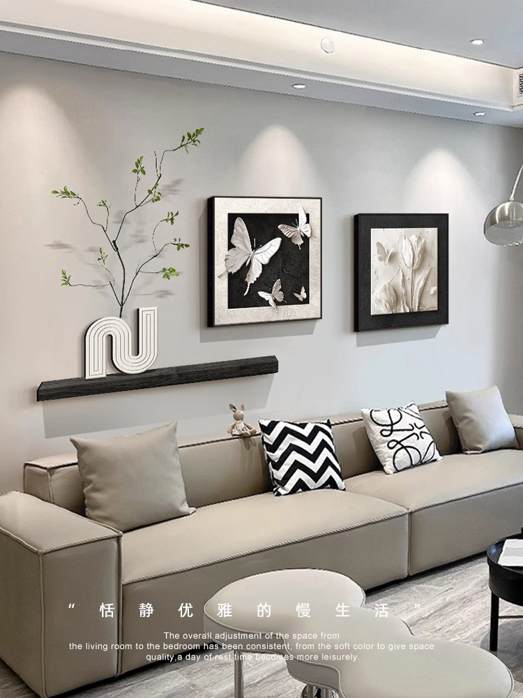 中古风入户玄关装饰画正对门2025新款客厅挂画高级感壁画