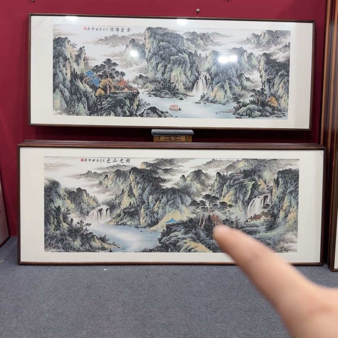 国画带框绘画210/80尺寸