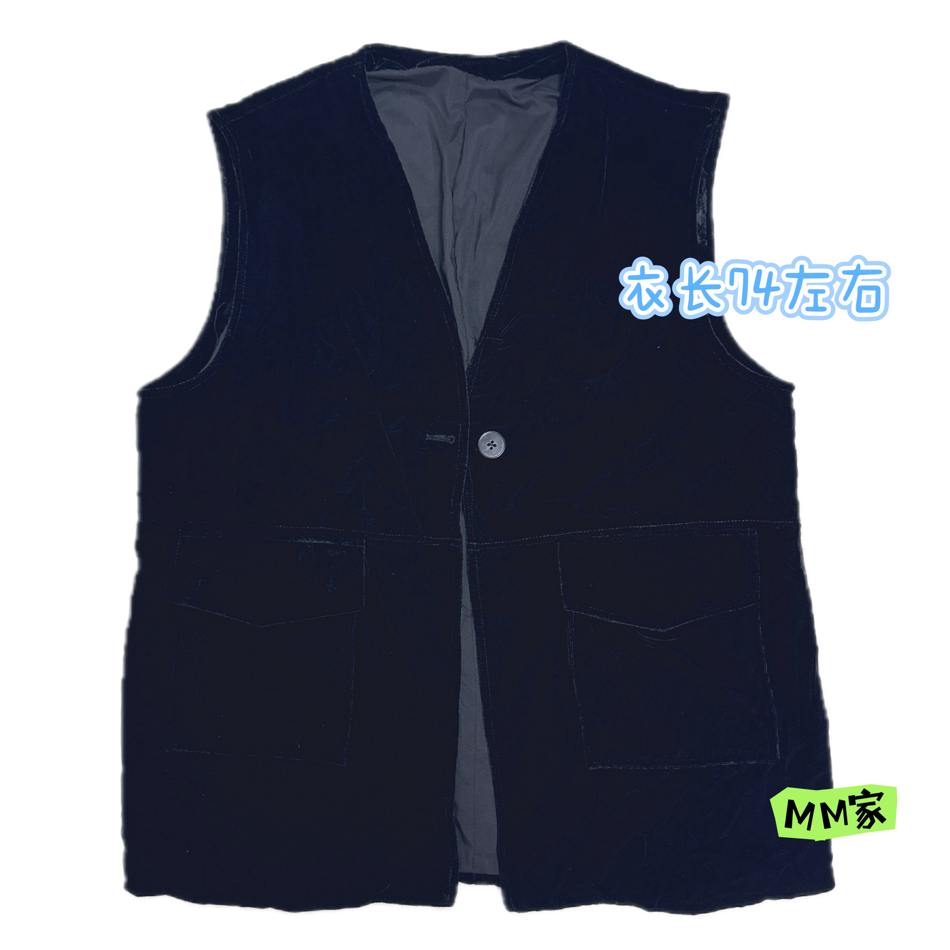 【MM】欧货大版干洗宽松真丝丝绒马夹（不可机洗 建议干洗）