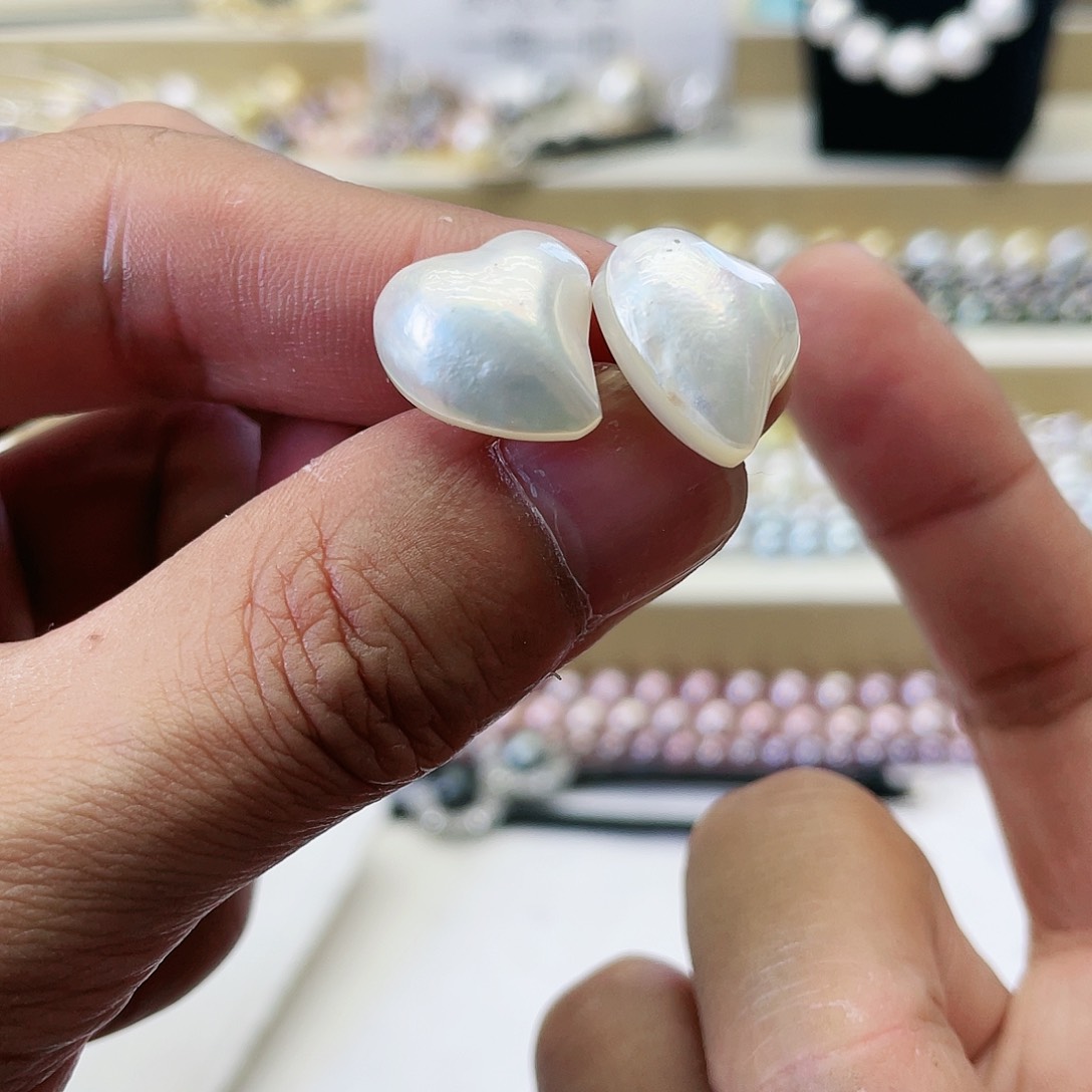 拼合珍珠（马贝珠）耳饰银S925镶嵌