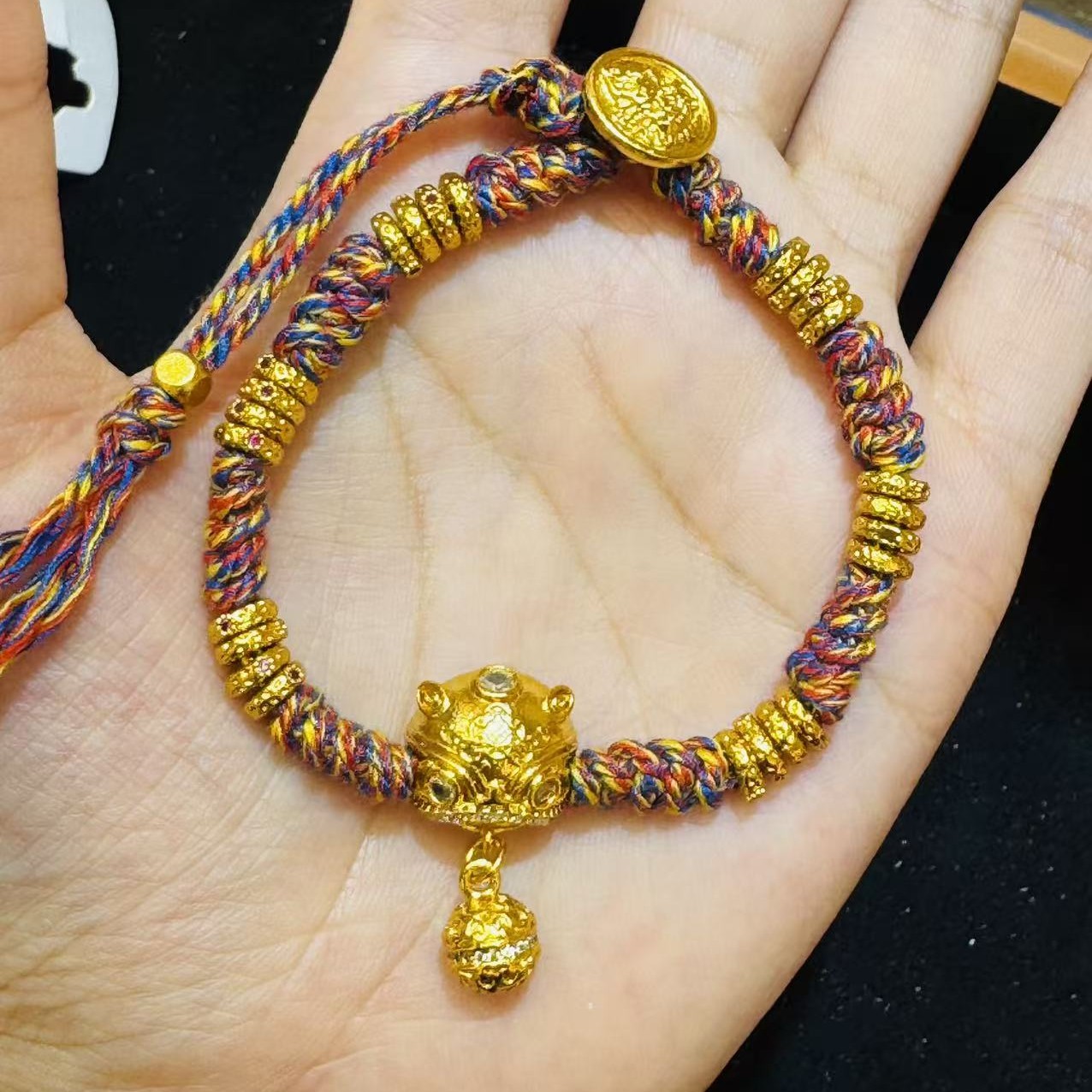 铜合金手链 手编荧光珐琅彩梵高莫奈花园风格女生流行款手链串珠