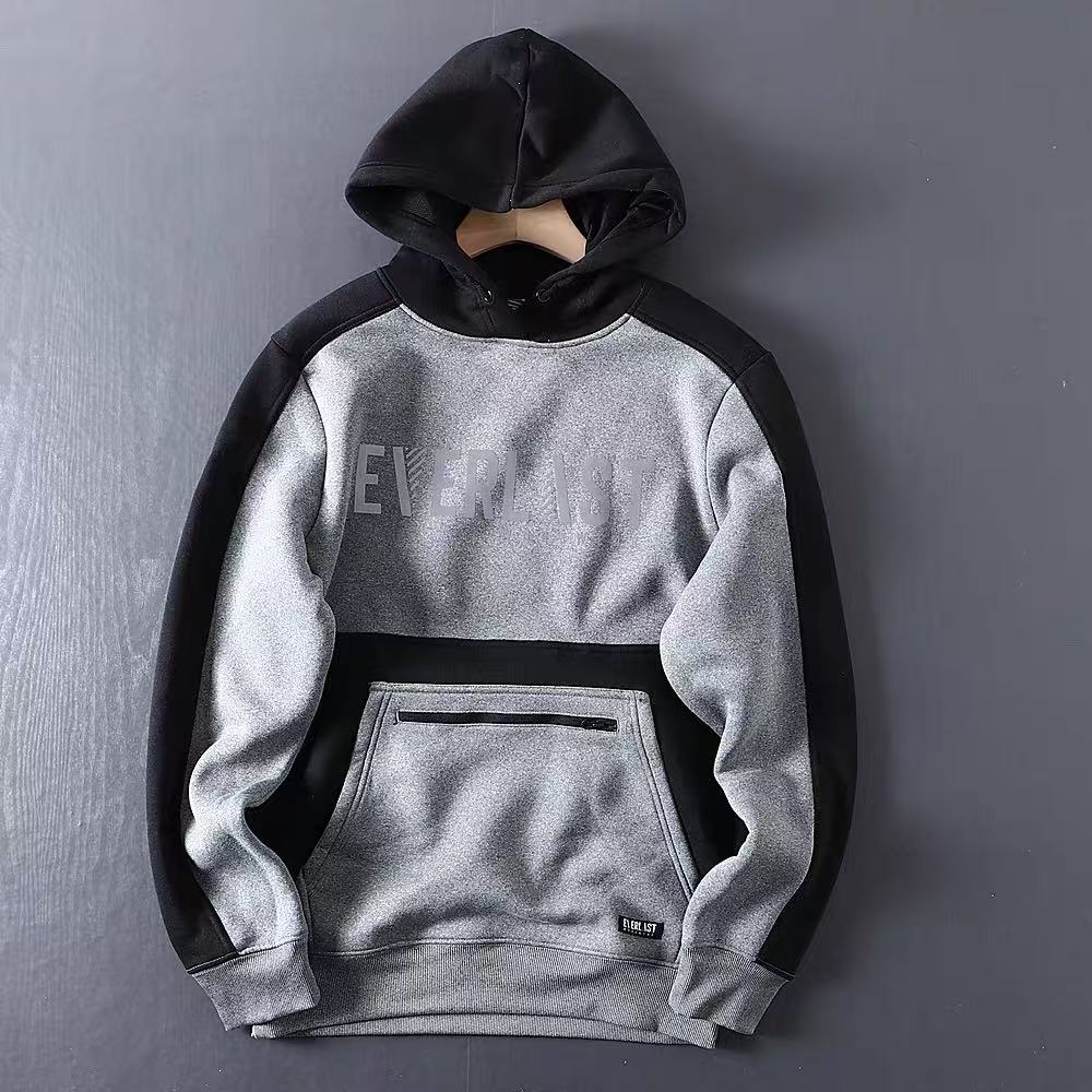 欧美单强货！高品质保暖连帽运动卫衣加绒运动套头休闲大码外套