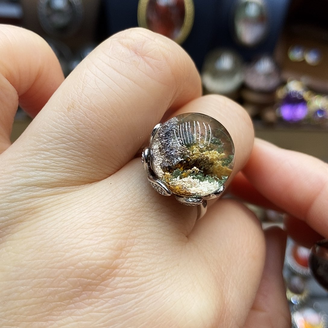 水晶戒指银S925镶嵌@***交