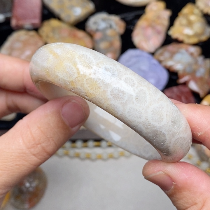 硅化珊瑚（珊瑚玉）手镯未镶嵌53.6