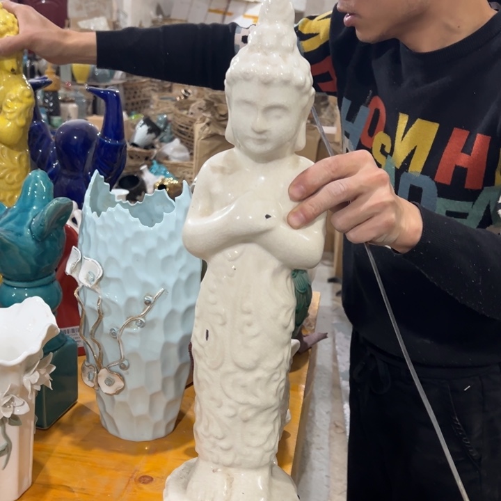 摆件高度58厘米宽度17厘米微瑕捡漏缺釉